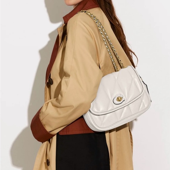 Coach NWT Chalk Quilted Madison Pillow Shoulder Bag - Picture 11 of 16